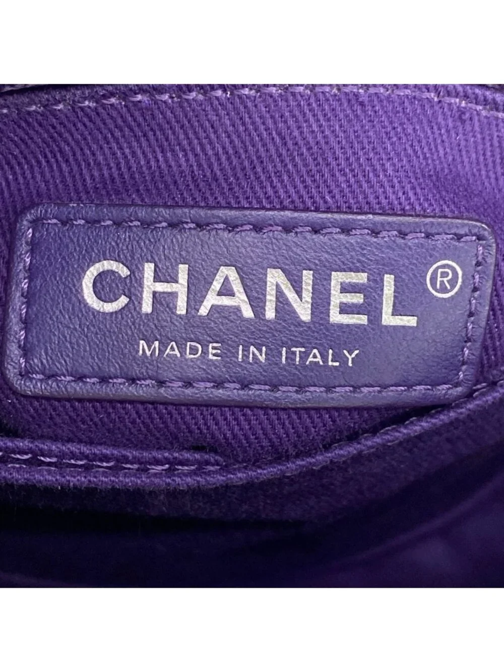 Chanel Handbag Small Top Handle Flap Bag Stitch Coco Purple Silver